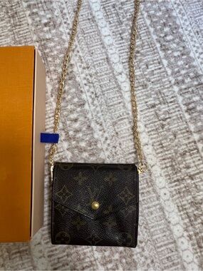 Louis Vuitton Brown Monogram Mini Crossbody with Gold Chain